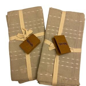 Naturals Table Linens Gray Cloth Napkins‎ 2 sets of 2 NWT